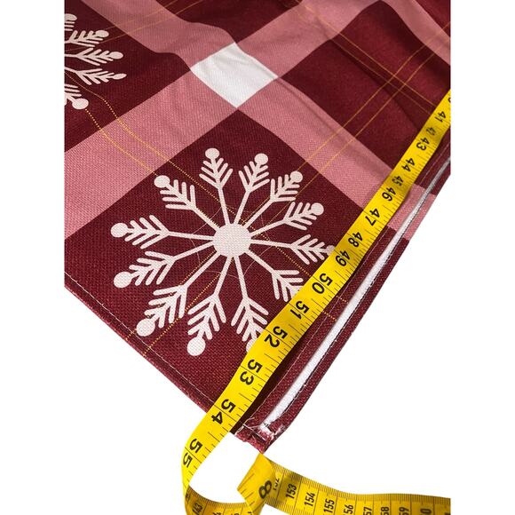 Christmas Tablecloth Red & White Plaid w/ Snowflakes, Trees... 70x54 - Picture 8 of 8